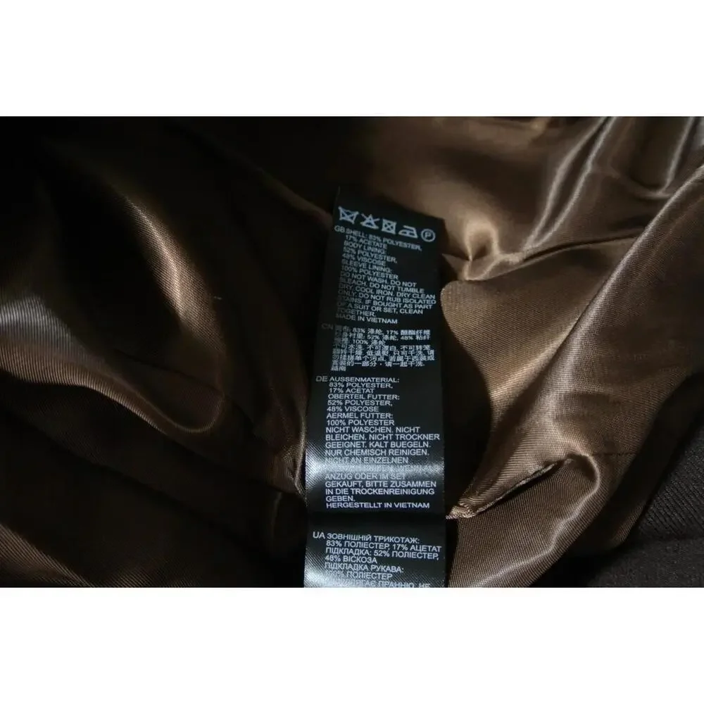 NEW, REISS Petite Twill Double-Breasted Blazer in Chocolate Brown Size 6 #SJ2060 - Picture 8 of 9